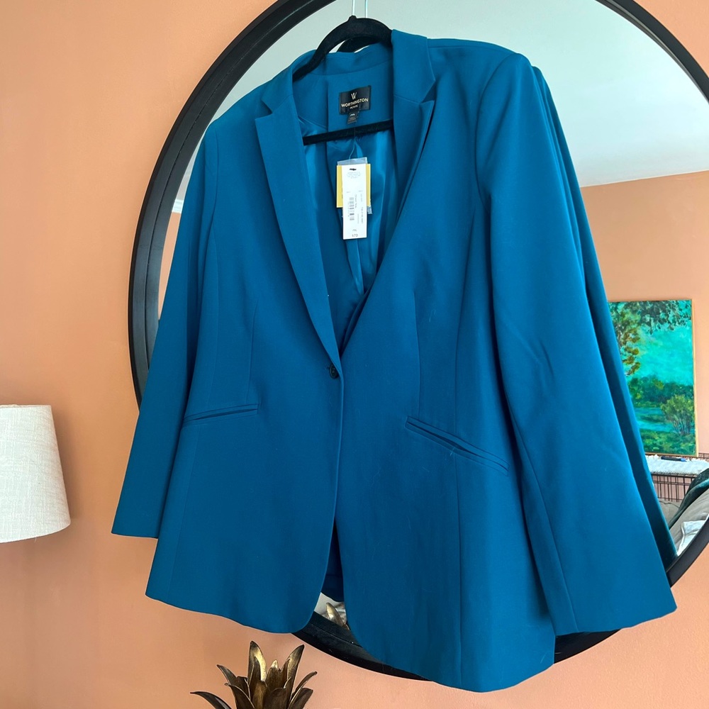 NWT Worthington blazer - Texas Teal - petite XL